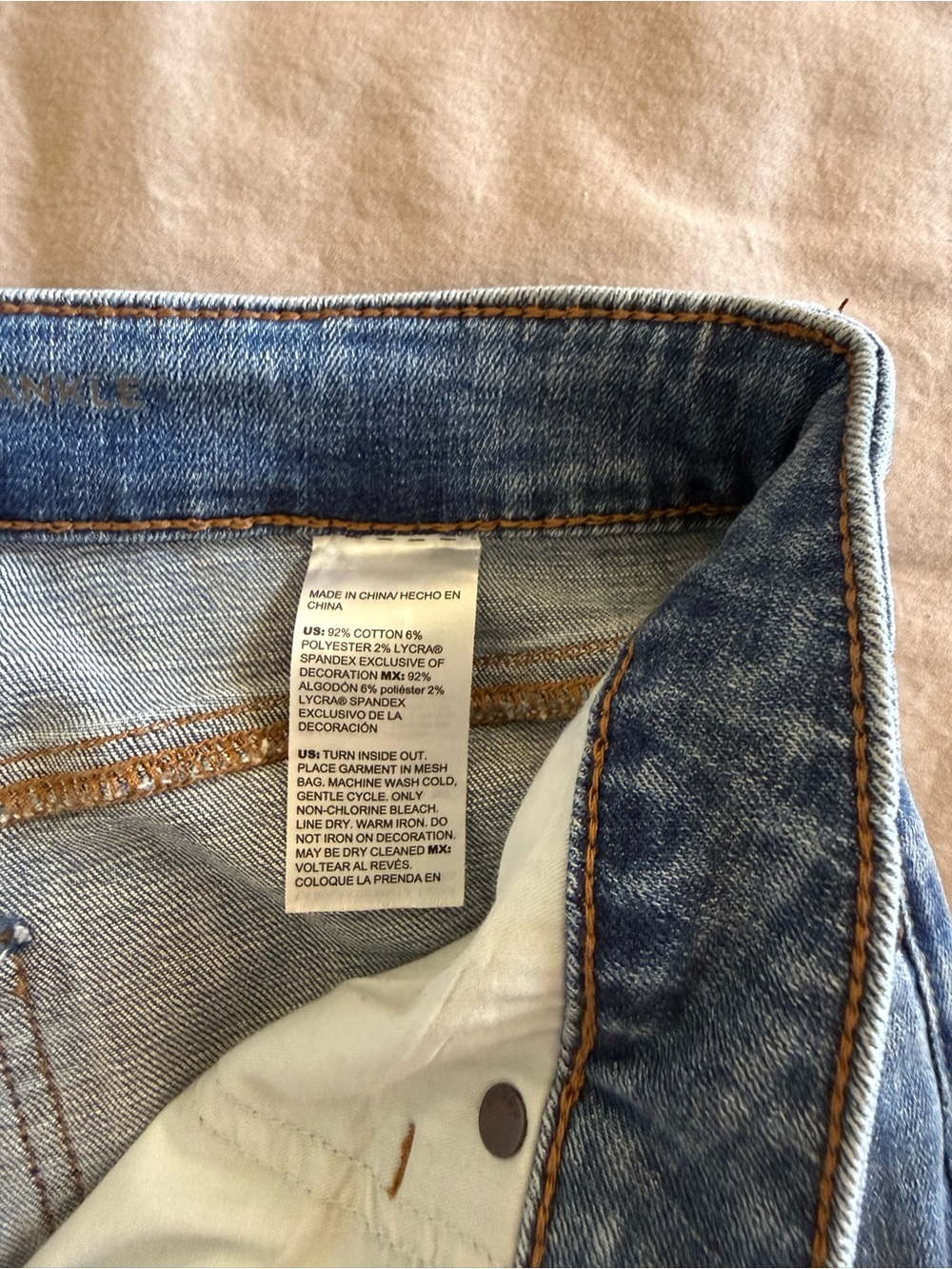 Chico's Light Blue Straight-Leg Jeans with Red Floral Embroidery - Picture 5 of 6